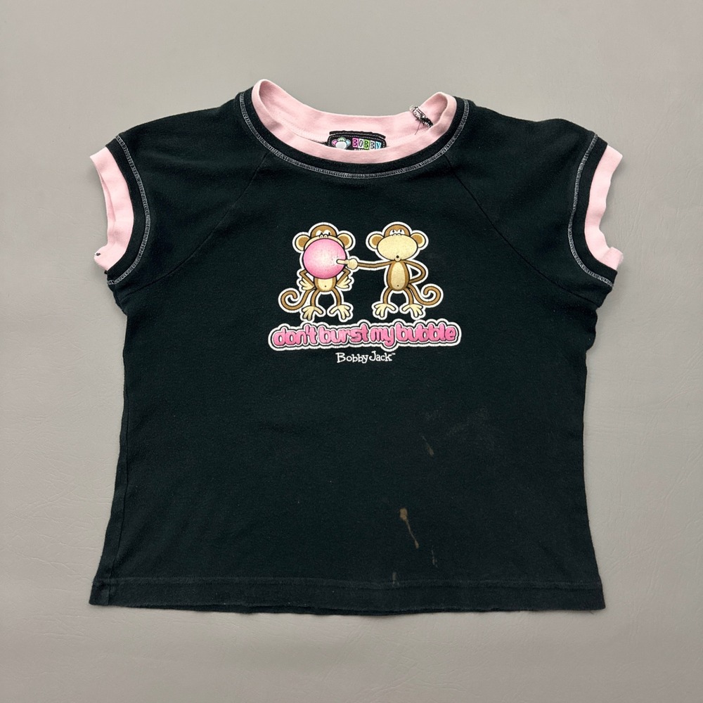 Vintage Y2K Bobby Jack Baby Tee "Don't Burst My Bubble" Kids M 10-12